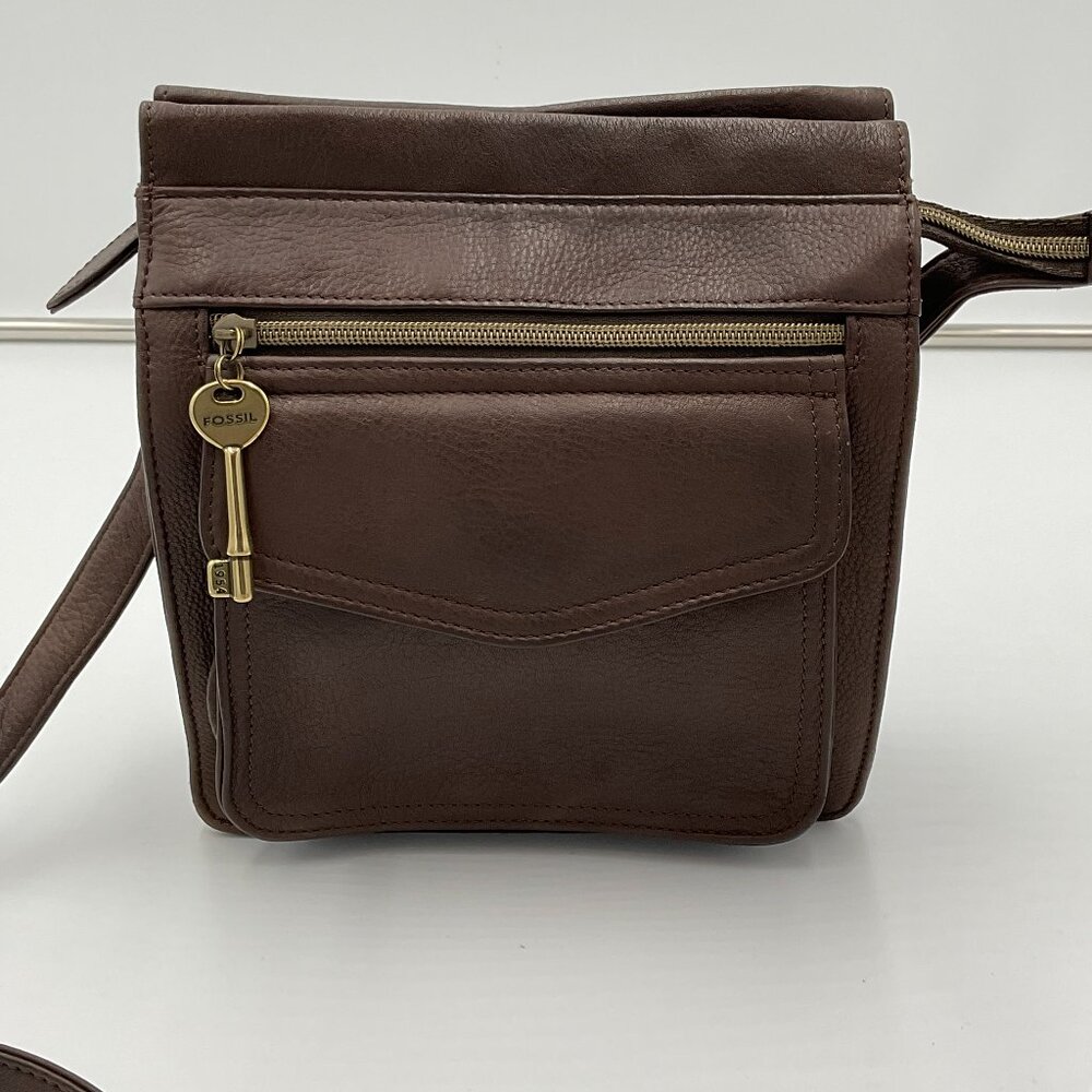 Fossil Brown Boho Leather Bag 75082 Classic Crossbody Messenger Vintage 90s 1954